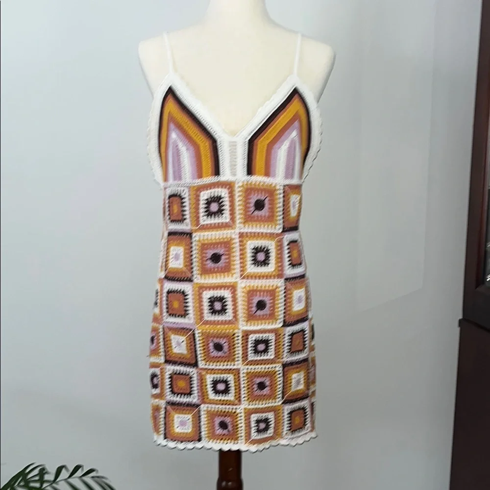 Multicolor Crochet Pattern Dress - Picture 1 of 6